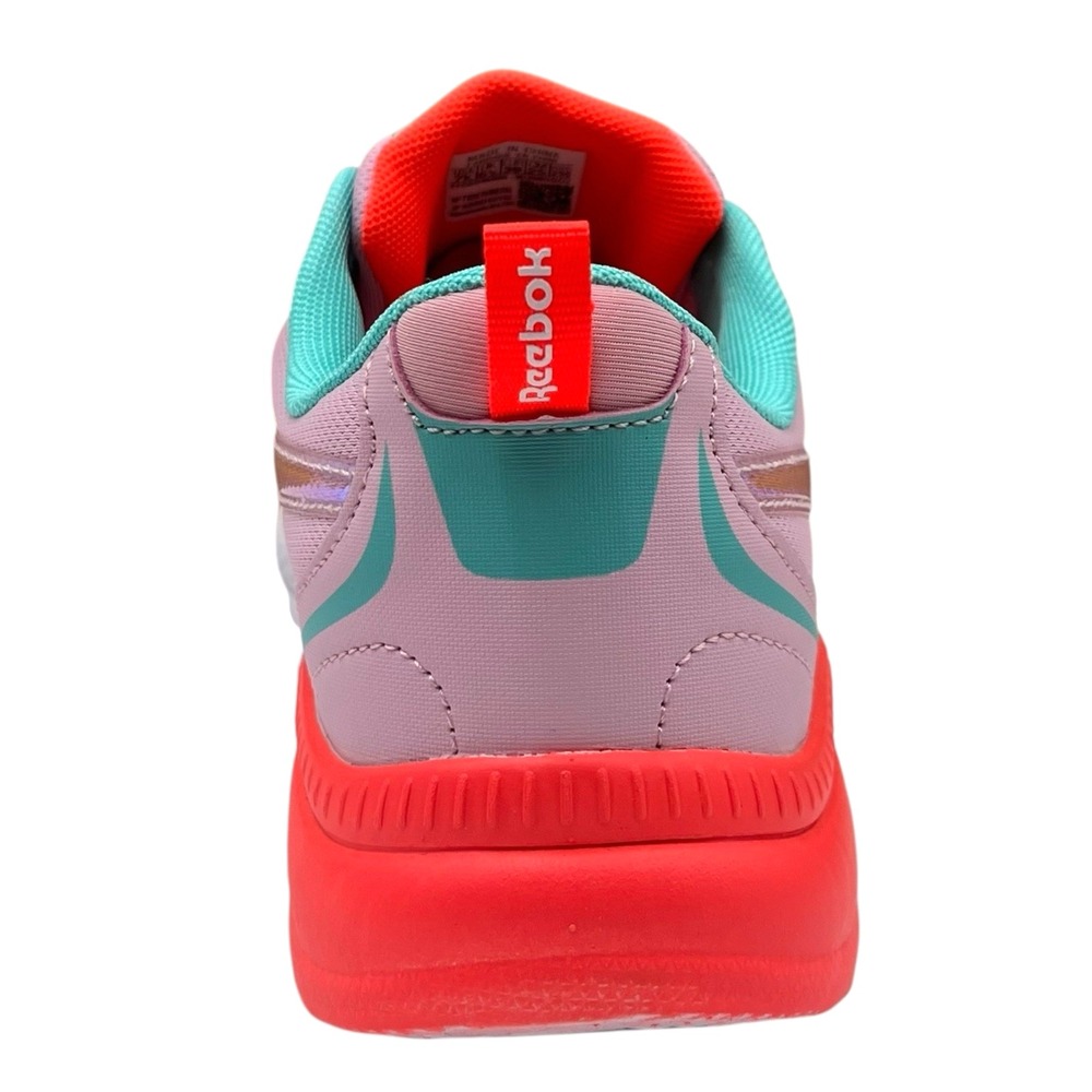 Reebok Youth Big Girls Rush Sneakers Size 7 Cherry Blossom Orange Aqua Lace Up - Picture 8 of 12